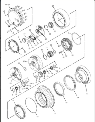 Dispositif de déplacement d'excavatrice OEM DH60-7 Boîte de vitesses de déplacement hydraulique