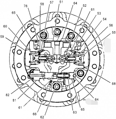 L'excavatrice PC30/PC30-7/PC35/PC40 partie le 1er transporteur Assy de vitesse plantaire de voyage